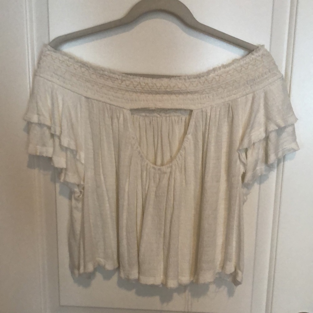 Free People White Off the Shoulder Top